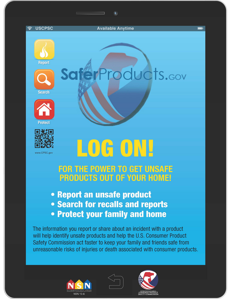 Log on to SaferProducts.gov | CPSC.gov