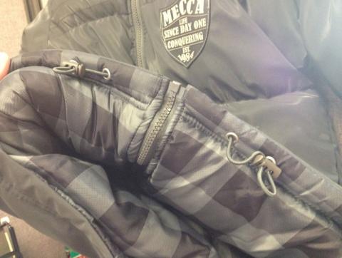 Waist drawstrings of Mecca Gun Metal Jacket style #310702