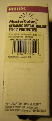 Protective cardboard sleeve for Philips metal halide lamps